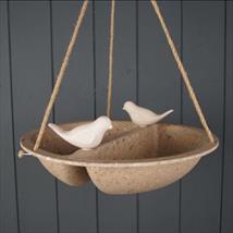 Earthy Sustainable Hanging Bird Bath & Feeder