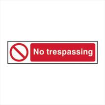 No Trespassing Red / White 200 x 50mm