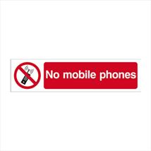 No Mobile Phones Red / White 200 x 50mm