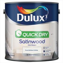 Dulux Quick Dry Satinwood Pure Brilliant White 2.5ltr