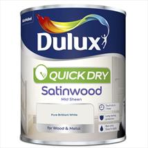 Dulux Quick Dry Satinwood Pure Brilliant White 750ml