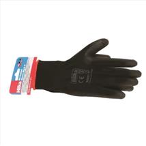 Hilka Black PU Work Gloves Large 10"