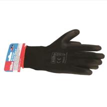 Hilka Black PU Work Gloves Med 9"