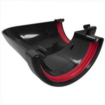 Black 112mm Half Round Gutter 90 Degree Angle