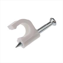 Cable Clips White Round 7mm Box of 100