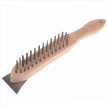 Faithfull Lightweight Scratch Brush with Scraper  4 Row