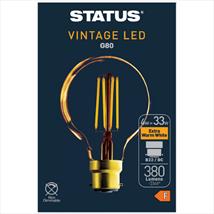 Status Crystalite Antique LED G80 4w Pk of 2