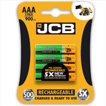 JCB AAA NiMH Rechargeable Batteries Pk of 4