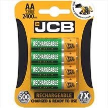 JCB AA NiMH Rechargeable Batteries Pk of 4