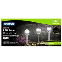 Status Syndney Crackle Solar Ball Light Pk of 3