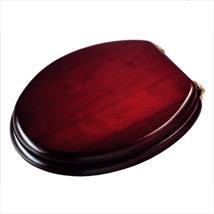 Croydex Toilet Seat Standard Mahogany Brass