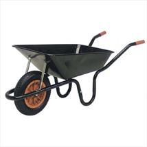 Contractors Black Wheel Barrow with Pneumatic Tyre 85Ltr