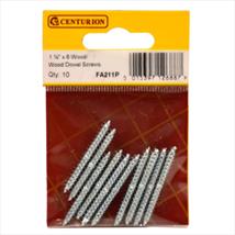 Centurion 1.5" x 8" SC Wood/Wood Dowel Screws Pk of 10