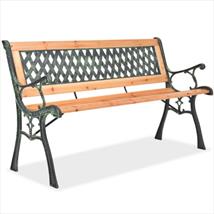 Garden Bench Wood & Metal 2 Seater