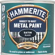 Hammerite Direct to Rust Satin Finish Black 250ml