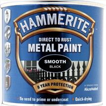 Hammerite Direct to Rust Smooth Black 250ml
