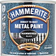 Hammerite Direct to Rust Hammered Finish Black 250ml