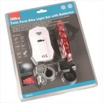 Hilka Twin Pack Bike Light Set with Batteries