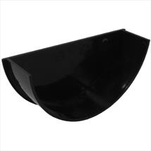 Black 112mm Half Round Gutter Internal Stop End