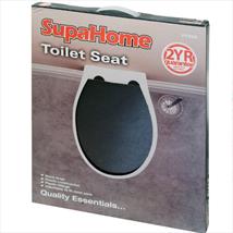 Supahome Black Plastic Toilet Seat