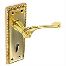Securit Georgian Lock Handle Brass152mm