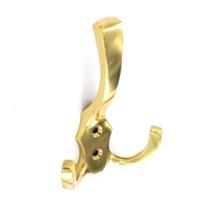 Securit Brass Hat & Twin Coat Hook 125mm