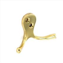 Securit Brass Double Robe Hook 75mm