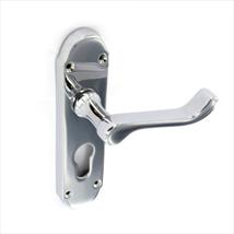 Chrome Shaped Euro Lock Handles 170mm