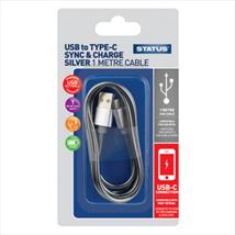 Status USB to USB-C Chrome Cable 1mtr