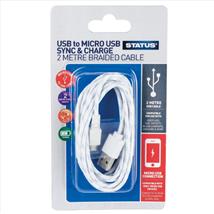 Status USB to Micro USB Braided Cable 2mtr