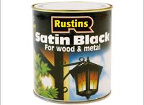 Rustins Satin Black Paint Quick Drying 500ml