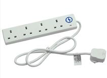 4 Gang 2 Metre 13 Amp Surge Protected Extension Lead