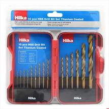Hilka 15 pce HSS Drill Bit Set Titanium Coated