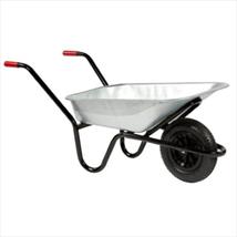 Contractors Galvanised Wheel Barrow with Pneumatic Tyre 85Ltr