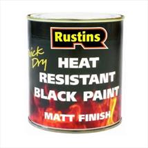 Rustins Quick Dry Heat Resistant Paint Black 500ml