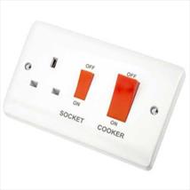 Scolmore Click Mode 45A DP Cooker Switch and Socket Neon CMA204 x 2
